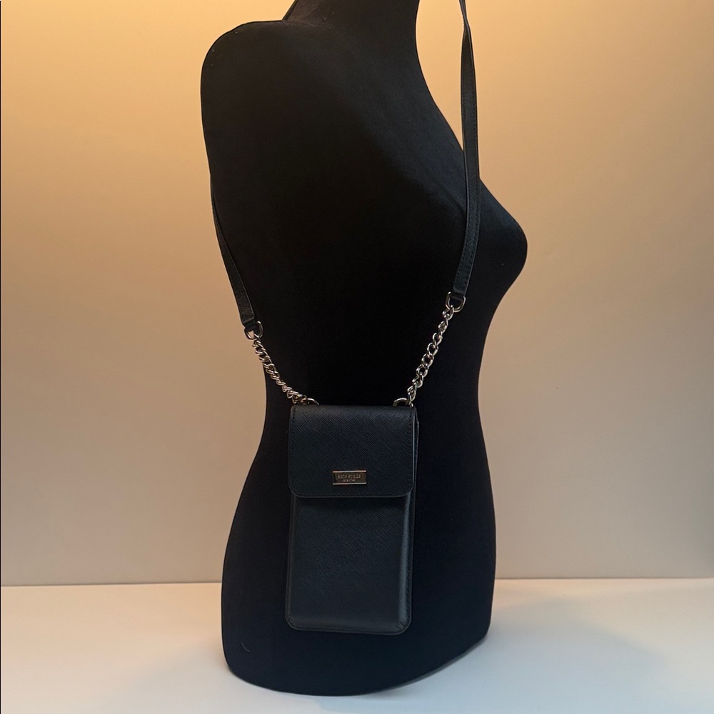 kate spade Black Crossbody Phone Bag with Chain Strap